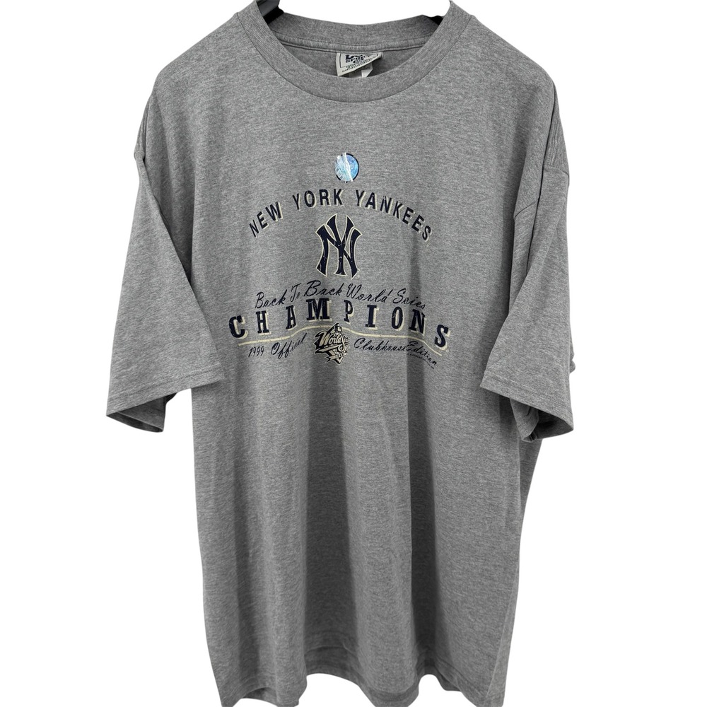 Lee‎ Sport New York Yankees T-Shirt Mens XXL Gray 1999 World Series Vintage